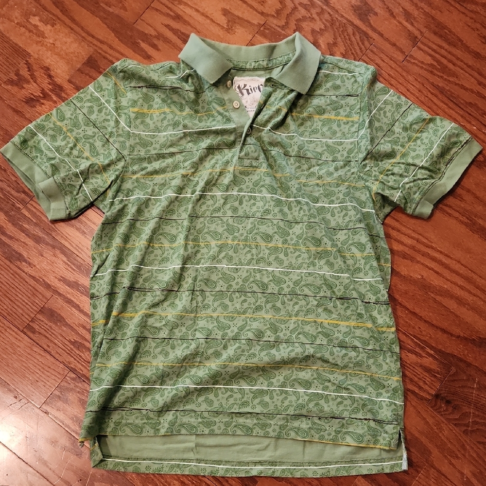 Kirra Light Green Paisley Polo Shirt